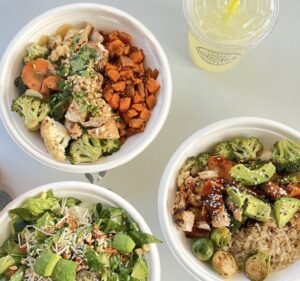 An assortment of High Quality Protein Bowls from Original ChopShop