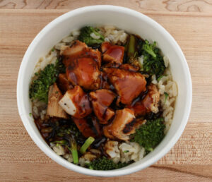 A Kid's Teriyaki Chicken Protein Bowl from Original ChopShop